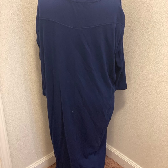 Content 100% Wool Oversized Baggy MIDI Dress Navy Blue Size M - Picture 4 of 6